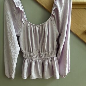 Nine West Light Purple Long Sleeve Blouse